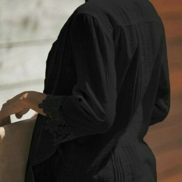 LAST! Bohemian Lace Button Front Blouse - Picture 4 of 7